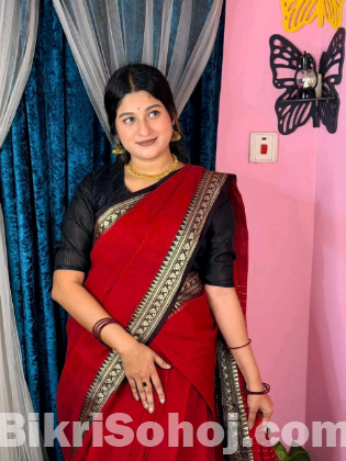 নকশি পাড় সুতি শাড়ী